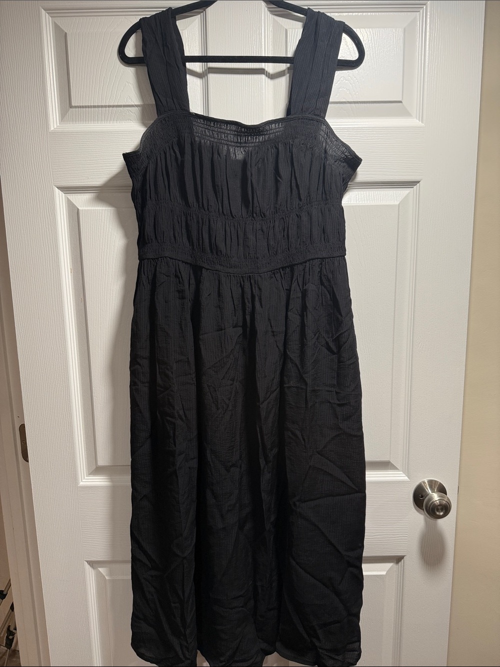 H&M Black Smocked Maxi Dress